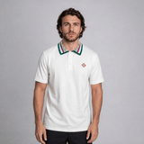Casablanca Mint Stripe Knit Collar Classic Polo in Ivory - Boinclo - Outlet Sale Under Retail
