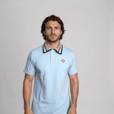 Casablanca Mint Stripe Knit Collar Classic Polo in Pale Blue - Boinclo - Outlet Sale Under Retail