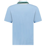 Casablanca Mint Stripe Knit Collar Classic Polo in Pale Blue - Boinclo - Outlet Sale Under Retail