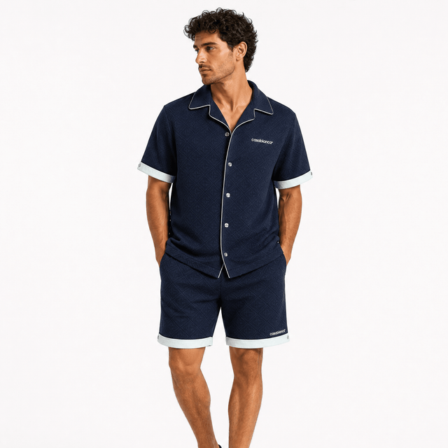 Casablanca Monogram Jacquard Knit Set Navy - Boinclo - Outlet Sale Under Retail