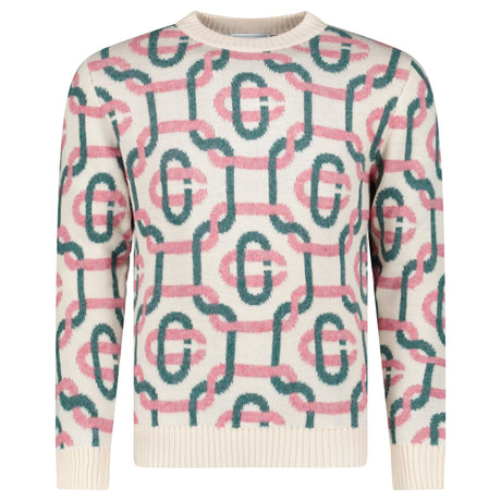 Casablanca Monogram Mohair Jumper in Green and Pink - Boinclo - Outlet Sale Under Retail