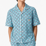 Casablanca Monogram Short Sleeve Towelling Shirt in Turquoise Green - Boinclo - Outlet Sale Under Retail