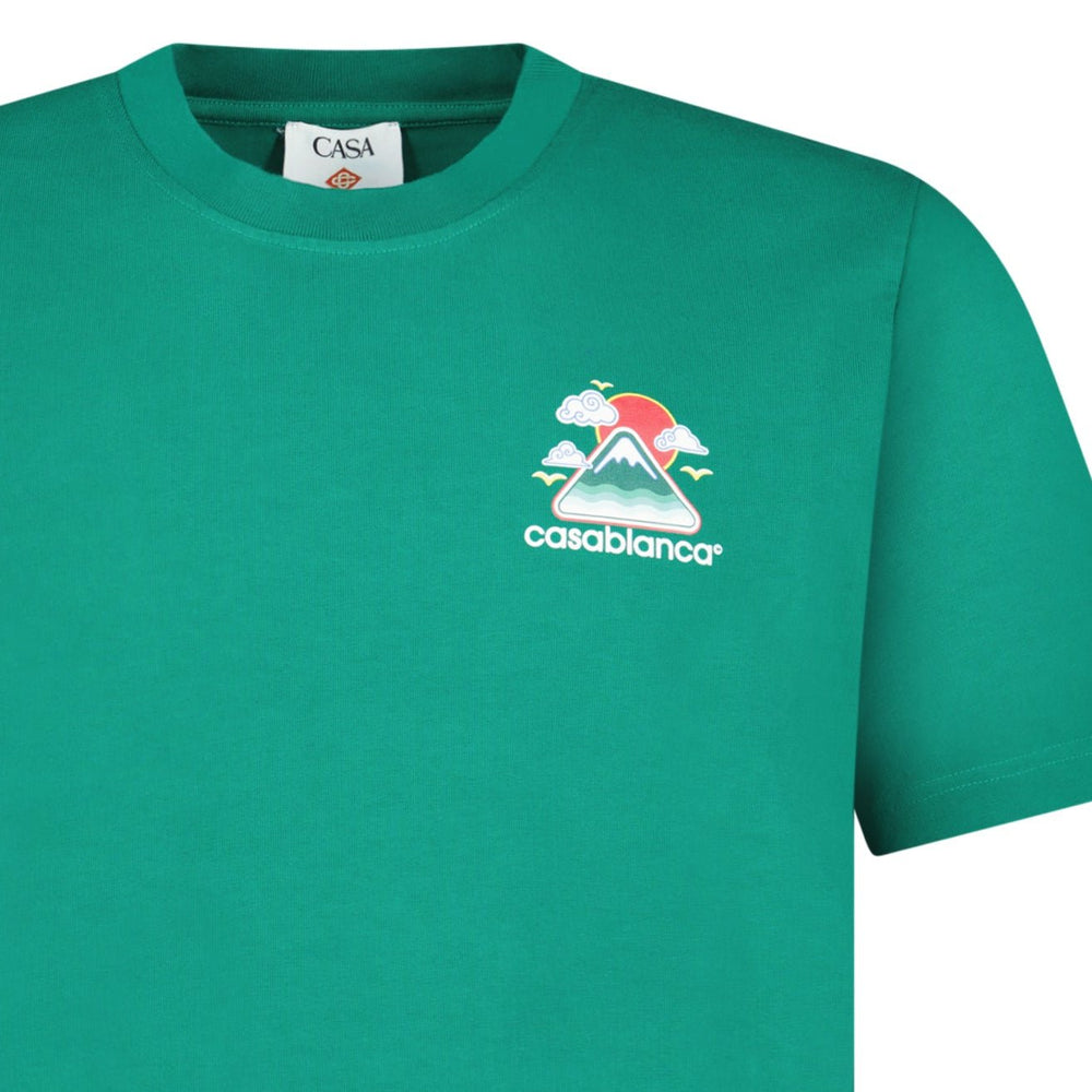 Casablanca Montagne Ondulée Short Sleeve T-Shirt in Green - Boinclo - Outlet Sale Under Retail