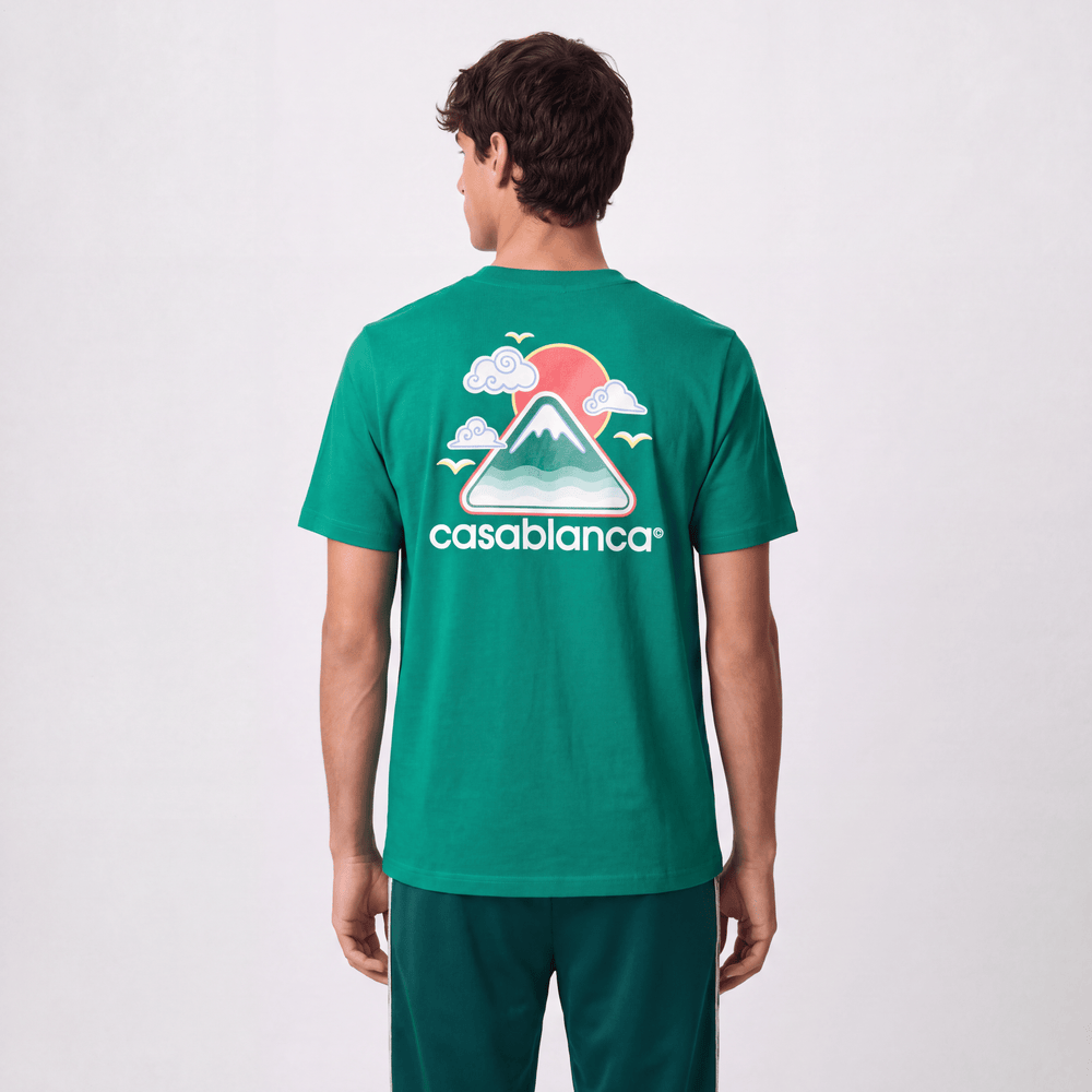Casablanca Montagne Ondulée Short Sleeve T-Shirt in Green - Boinclo - Outlet Sale Under Retail