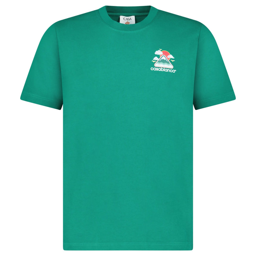 Casablanca Montagne Ondulée Short Sleeve T-Shirt in Green - Boinclo - Outlet Sale Under Retail