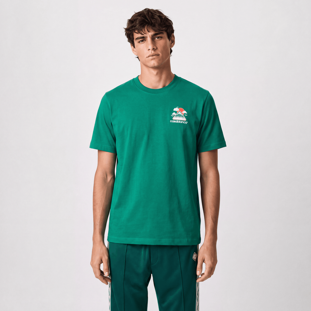 Casablanca Montagne Ondulée Short Sleeve T-Shirt in Green - Boinclo - Outlet Sale Under Retail