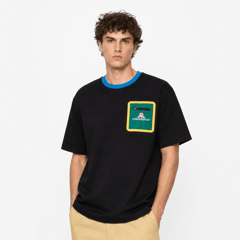 Casablanca Montagne Short Sleeve T-Shirt in Black - Boinclo - Outlet Sale Under Retail