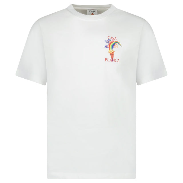 Casablanca Nature Teacher Organic Cotton T-Shirt in White - Boinclo - Outlet Sale Under Retail