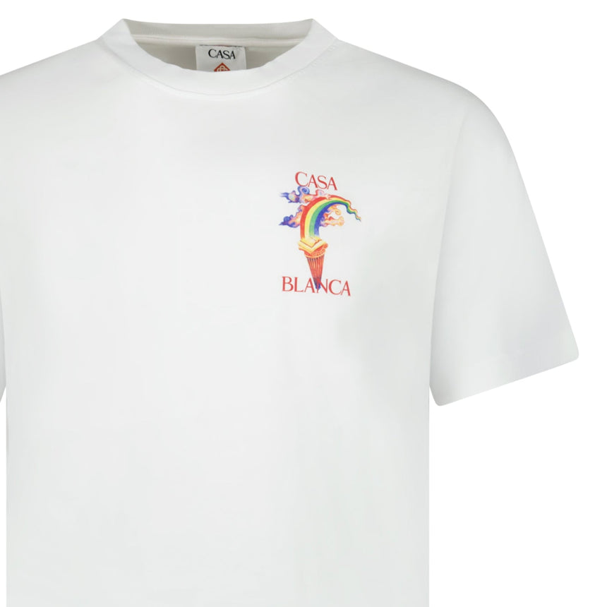 Casablanca Nature Teacher Organic Cotton T-Shirt in White - Boinclo - Outlet Sale Under Retail