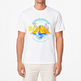 Casablanca 'Oasis' Jersey T-Shirt in White - Boinclo - Outlet Sale Under Retail