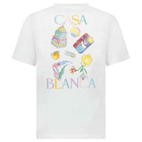 Casablanca ‘Objets En Vrac’ Organic Cotton T-Shirt in White - Boinclo - Outlet Sale Under Retail