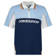 Casablanca Oversized Colour Block Polo Shirt in Pale Blue, White and Navy - Boinclo - Outlet Sale Under Retail