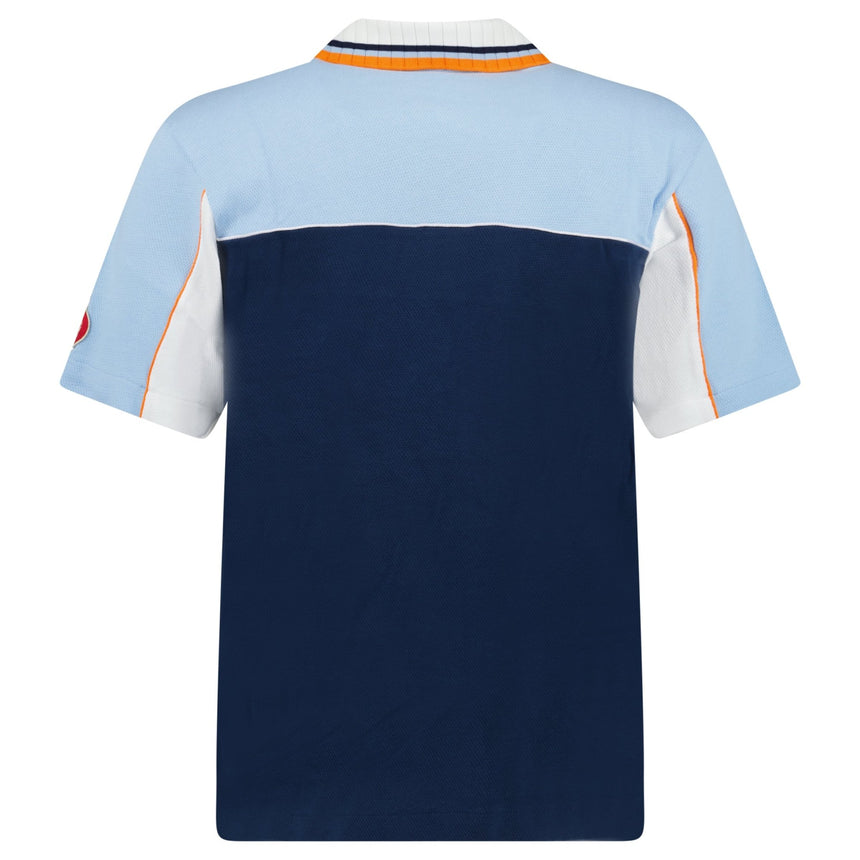 Casablanca Oversized Colour Block Polo Shirt in Pale Blue, White and Navy - Boinclo - Outlet Sale Under Retail