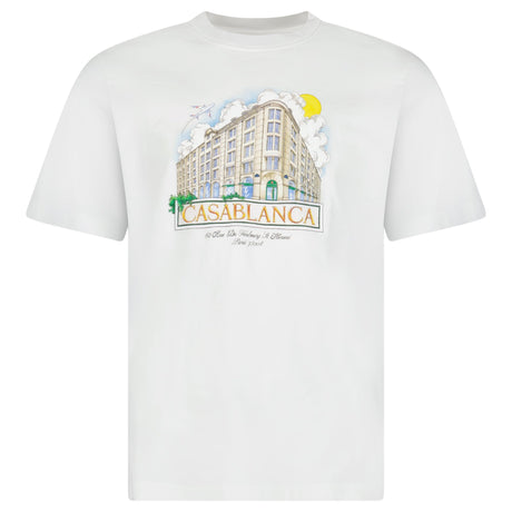 Casablanca Paris Store Printed T-Shirt in White - Boinclo - Outlet Sale Under Retail
