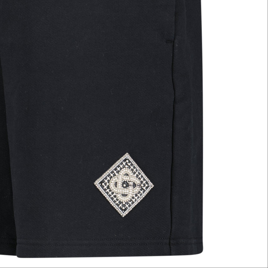 Casablanca Pearl & Diamond Logo Sweatshorts in Black - Boinclo - Outlet Sale Under Retail