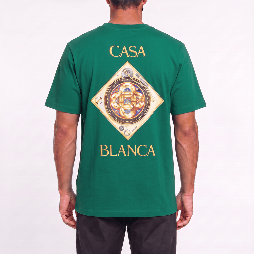 Casablanca 'Plafond Orné de Musique' Graphic-Print T-Shirt in Green - Boinclo - Outlet Sale Under Retail