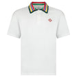 Casablanca Primary Stripe Knit Collar Classic Polo in Bright White - Boinclo - Outlet Sale Under Retail