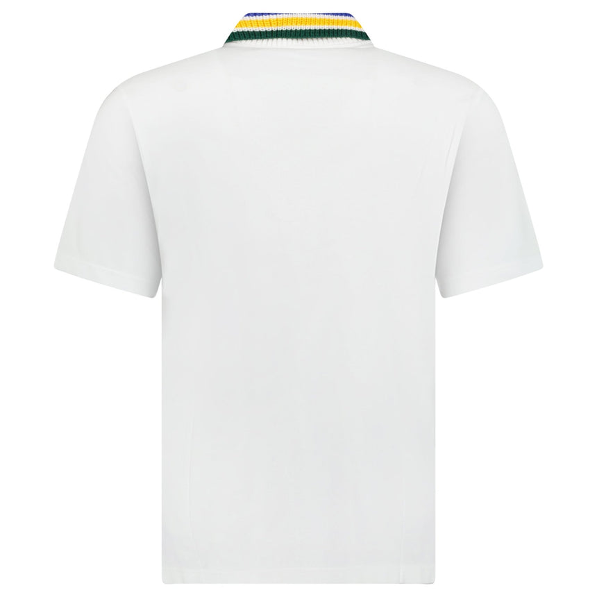 Casablanca Primary Stripe Knit Collar Classic Polo in Bright White - Boinclo - Outlet Sale Under Retail