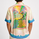 Casablanca Printed 'Lucid Dreams' Short-Sleeve Silk Shirt in Multicolour - Boinclo - Outlet Sale Under Retail