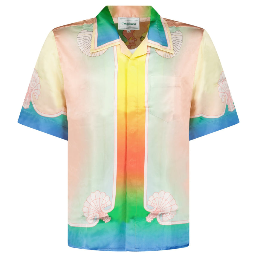 Casablanca Printed 'Lucid Dreams' Short-Sleeve Silk Shirt in Multicolour - Boinclo - Outlet Sale Under Retail