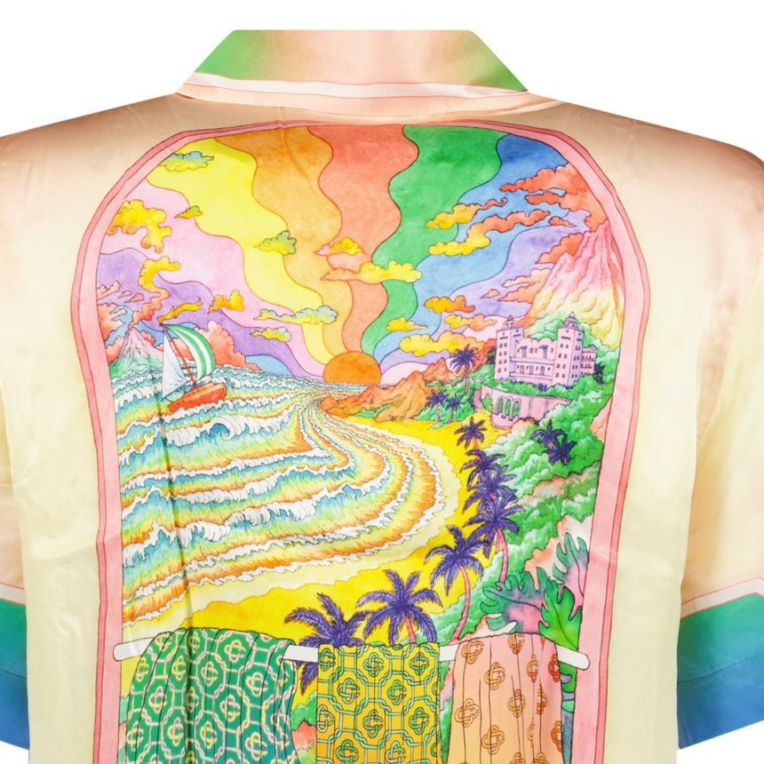 Casablanca Printed 'Lucid Dreams' Short-Sleeve Silk Shirt in Multicolour - Boinclo - Outlet Sale Under Retail