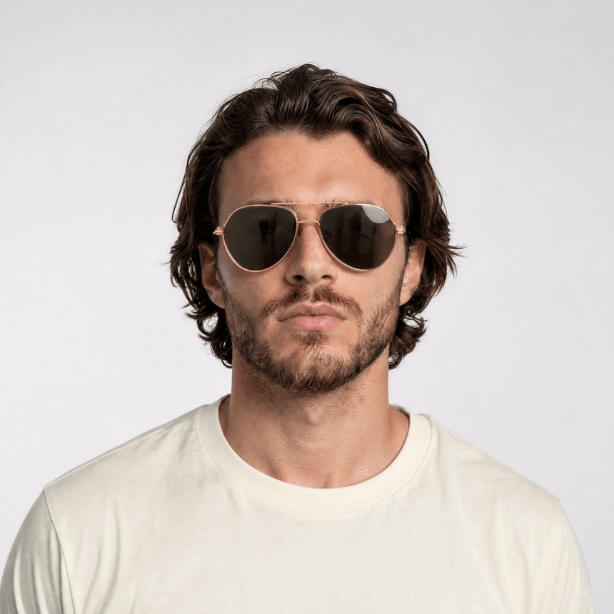 Casablanca Stainless Steel Aviator Sunglasses gold - Boinclo - Outlet Sale Under Retail