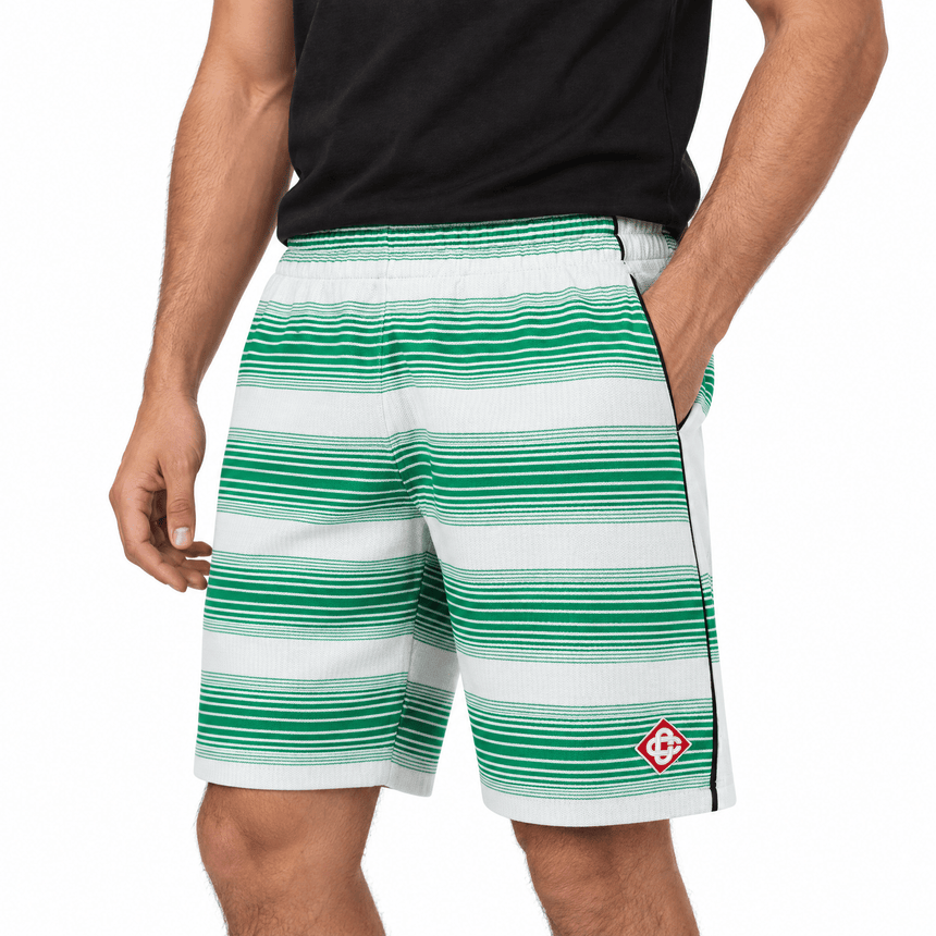 Casablanca Striped Jacquard Track Shorts in White/Green - Boinclo - Outlet Sale Under Retail