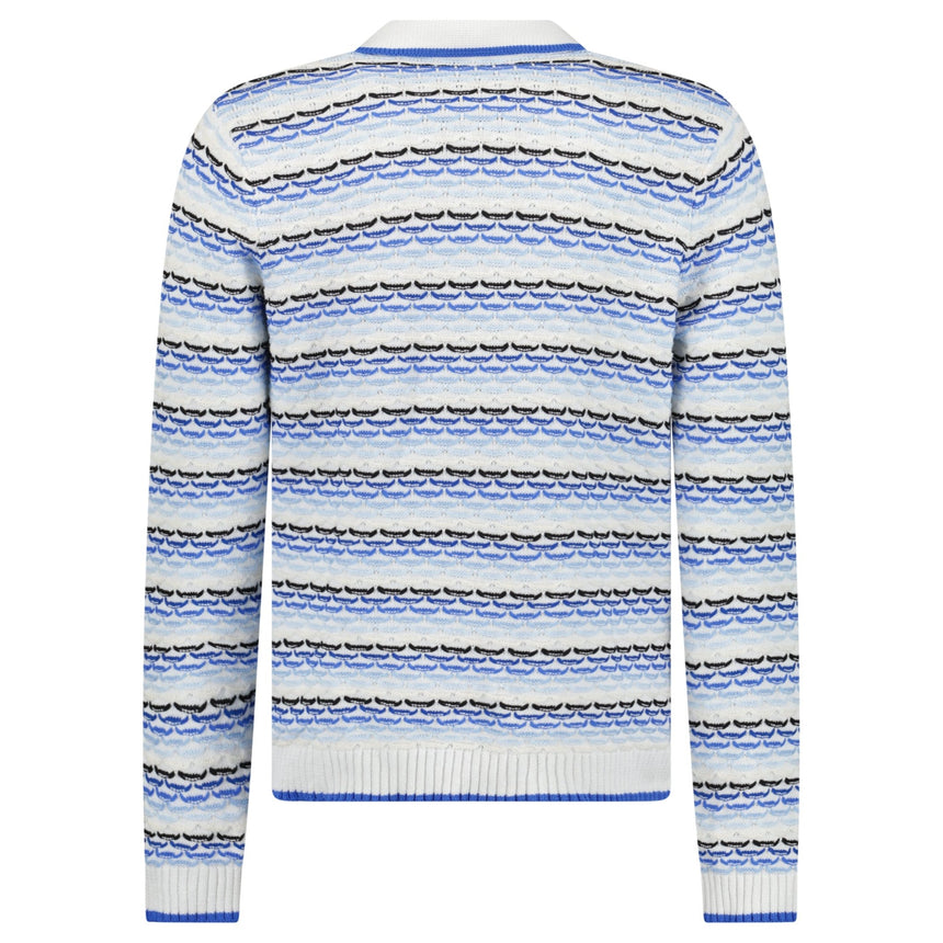 Casablanca Striped Logo-Appliqué Polo Shirt in Blue - Boinclo - Outlet Sale Under Retail
