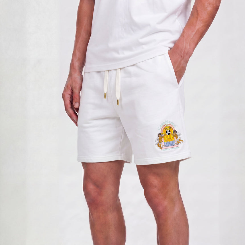 Casablanca Studio De Musiques Sweat Shorts in White - Boinclo - Outlet Sale Under Retail