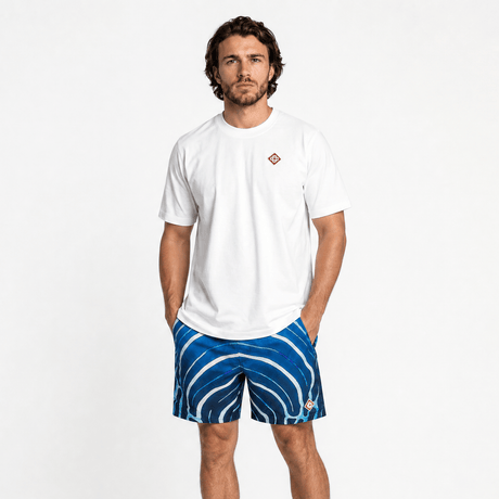 Casablanca T & Swim Short Summer Set in Navy/White - Boinclo - Outlet Sale Under Retail