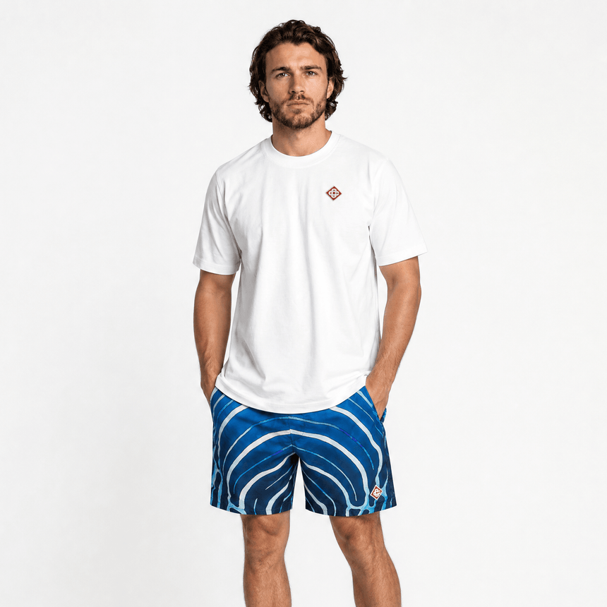 Casablanca T & Swim Short Summer Set in Navy/White - Boinclo - Outlet Sale Under Retail