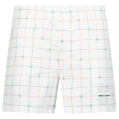 Casablanca "Tennis Check" Technical Swim Shorts in White - Boinclo - Outlet Sale Under Retail