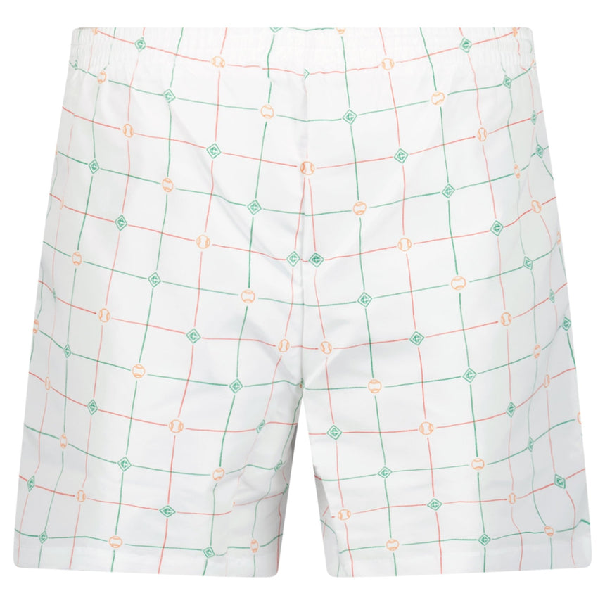 Casablanca "Tennis Check" Technical Swim Shorts in White - Boinclo - Outlet Sale Under Retail