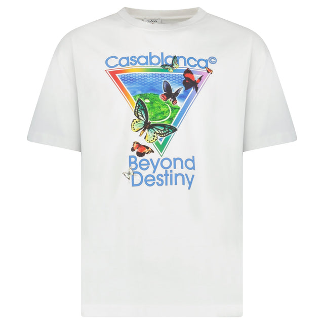Casablanca Tennis Club 'Beyond Destiny' Graphic T-Shirt in Bright White - Boinclo - Outlet Sale Under Retail
