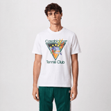 Casablanca Tennis Club Graphic-Print T-Shirt in White - Boinclo - Outlet Sale Under Retail