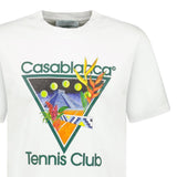 Casablanca Tennis Club Graphic-Print T-Shirt in White - Boinclo - Outlet Sale Under Retail
