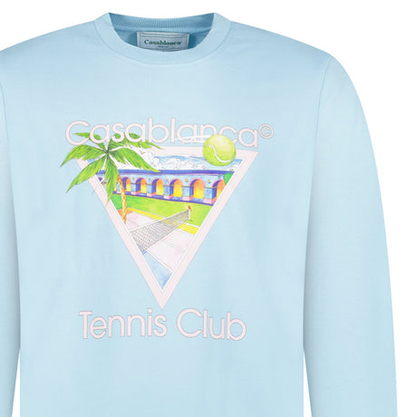Casablanca ‘Tennis Club’ Graphic Sweatshirt in Baby Blue - Boinclo - Outlet Sale Under Retail