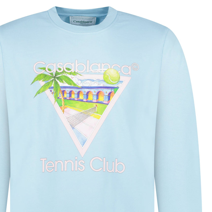 Casablanca ‘Tennis Club’ Graphic Sweatshirt in Baby Blue - Boinclo - Outlet Sale Under Retail