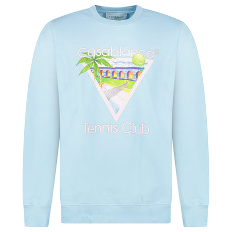 Casablanca ‘Tennis Club’ Graphic Sweatshirt in Baby Blue - Boinclo - Outlet Sale Under Retail
