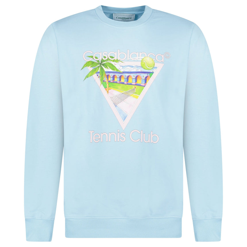 Casablanca ‘Tennis Club’ Graphic Sweatshirt in Baby Blue - Boinclo - Outlet Sale Under Retail