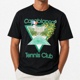 Casablanca Tennis Club Icon Graphic T-Shirt in Black - Boinclo - Outlet Sale Under Retail