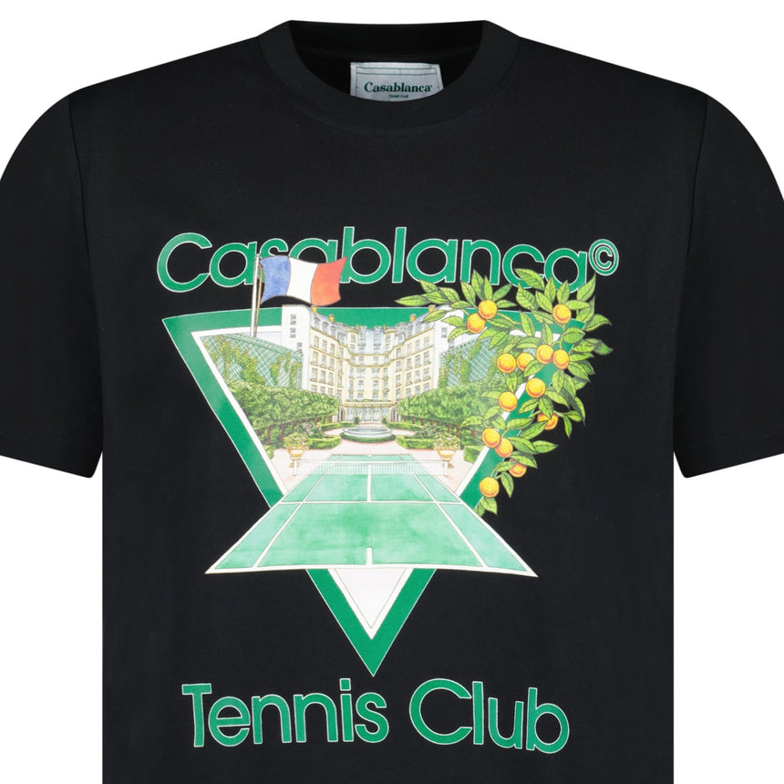 Casablanca Tennis Club Icon Graphic T-Shirt in Black - Boinclo - Outlet Sale Under Retail