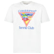 Casablanca Tennis Club Icon Pastelle Printed T-Shirt in White - Boinclo - Outlet Sale Under Retail