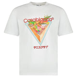 Casablanca Tennis Club Icon Short Sleeve T‑Shirt in White - Boinclo - Outlet Sale Under Retail