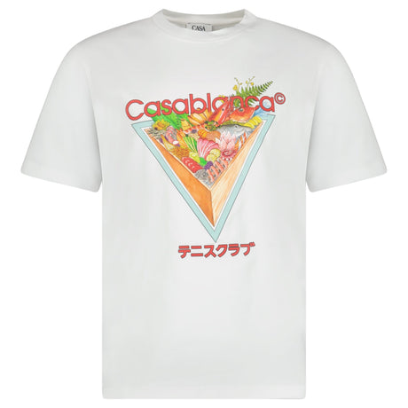 Casablanca Tennis Club Icon Short Sleeve T‑Shirt in White - Boinclo - Outlet Sale Under Retail