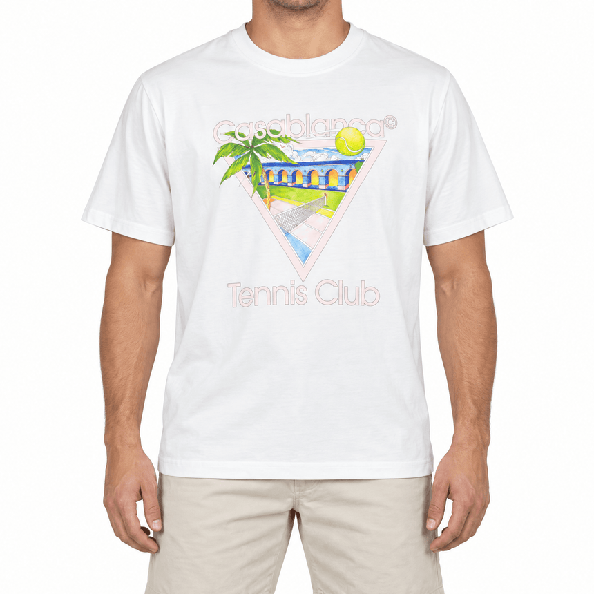 Casablanca Tennis Club T-Shirt in White - Boinclo - Outlet Sale Under Retail