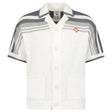 Casablanca Tennis Striped Crochet Short Sleeve Shirt in White/Grey - Boinclo - Outlet Sale Under Retail