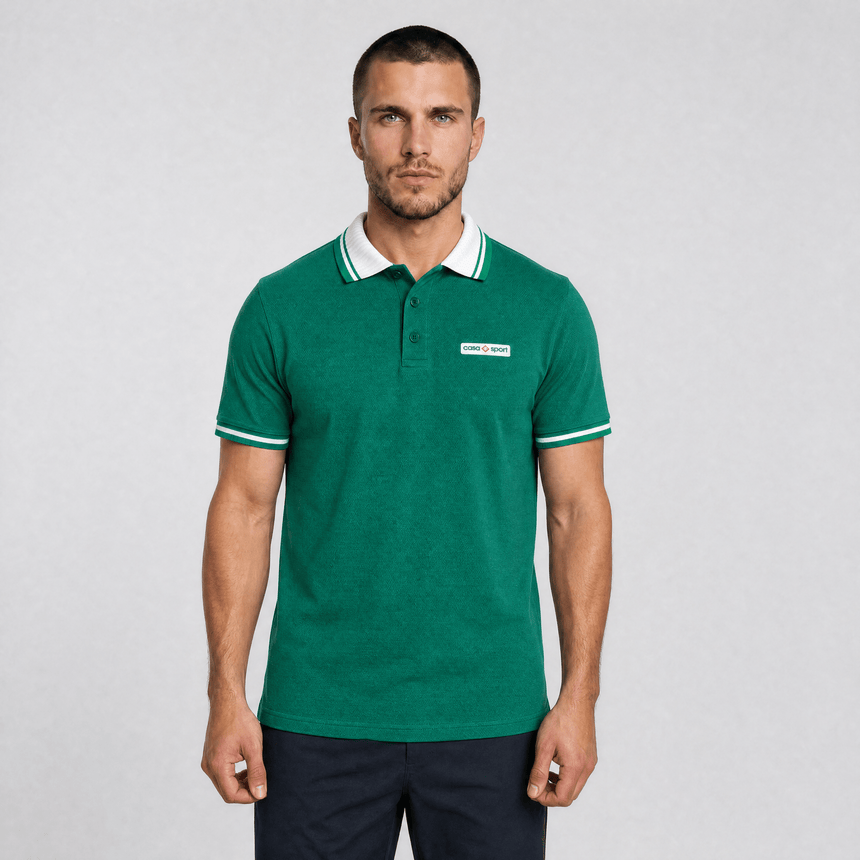Casablanca Textured Polo Shirt Evergreen - Boinclo - Outlet Sale Under Retail