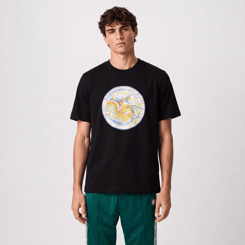Casablanca The Four Elements T-Shirt in Black - Boinclo - Outlet Sale Under Retail
