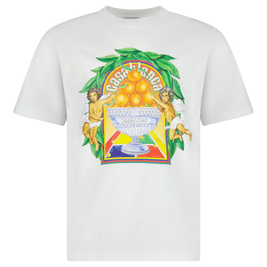 Casablanca Triomphe D'Orange Short Sleeve T‑Shirt in White - Boinclo - Outlet Sale Under Retail